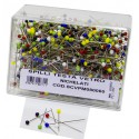SPILLI IN ACCIAIO CON TESTA IN VETRO mm 50x0,8